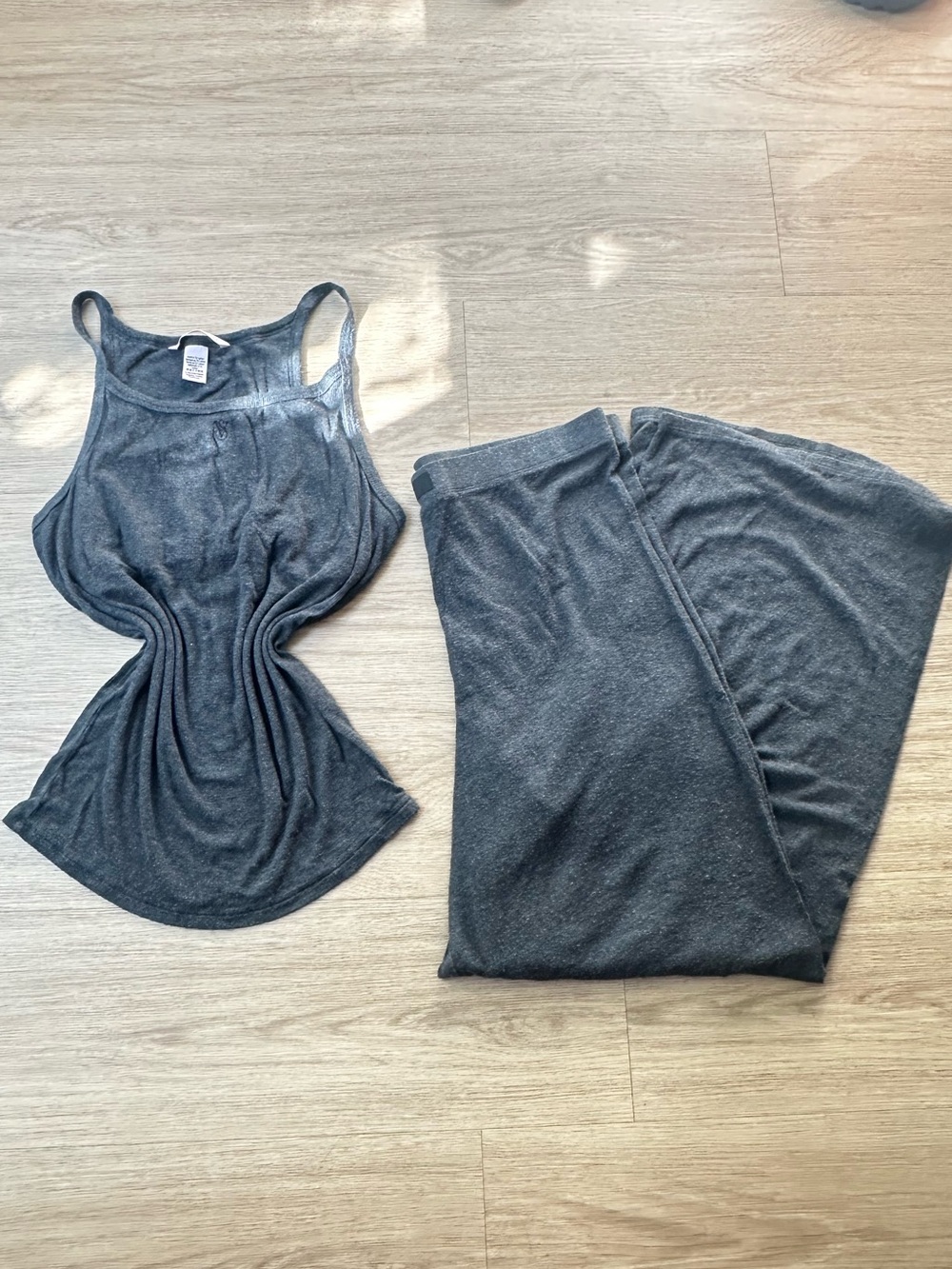 Victoria's Secret Charcoal Gray Tank cami Top & pants Set